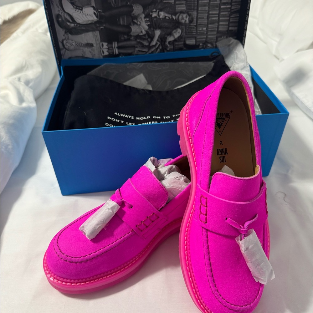 John Fluevog Vibrant Fuchsia Loafers